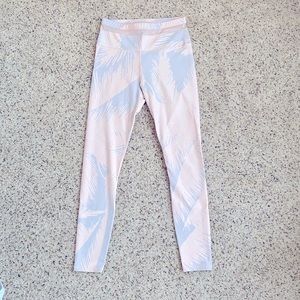 Fabletics Light Pink High Waist Mesh Top Leggings